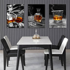 Vodka Wine Glass Still Life Triple Oil Painting Living Room Background Pendant