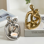 Ceramic Couple Candlestick Modern Nordic Suit Retro Aromatherapy Candle Cup Ornaments