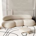 Curved Lamb Cashmere Fabric Sofa In The Living Room
