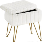 Dresser Square White Small Size Makeup Stool